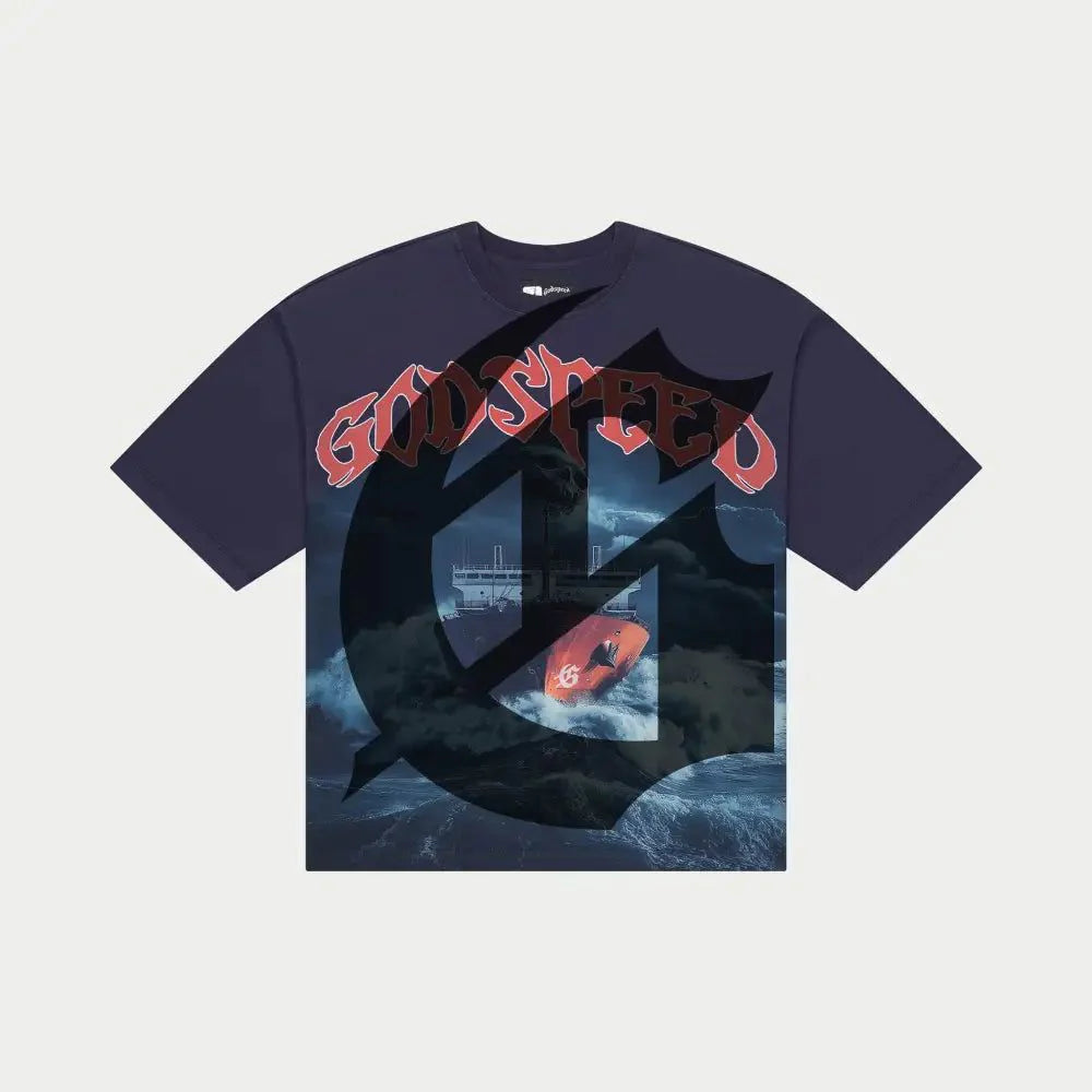 Godspeed Sea Sick T-Shirt (Navy)
