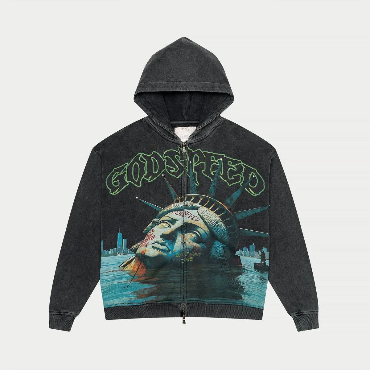 Godspeed Sunken Liberty Zip Hoodie (Grey Wash)