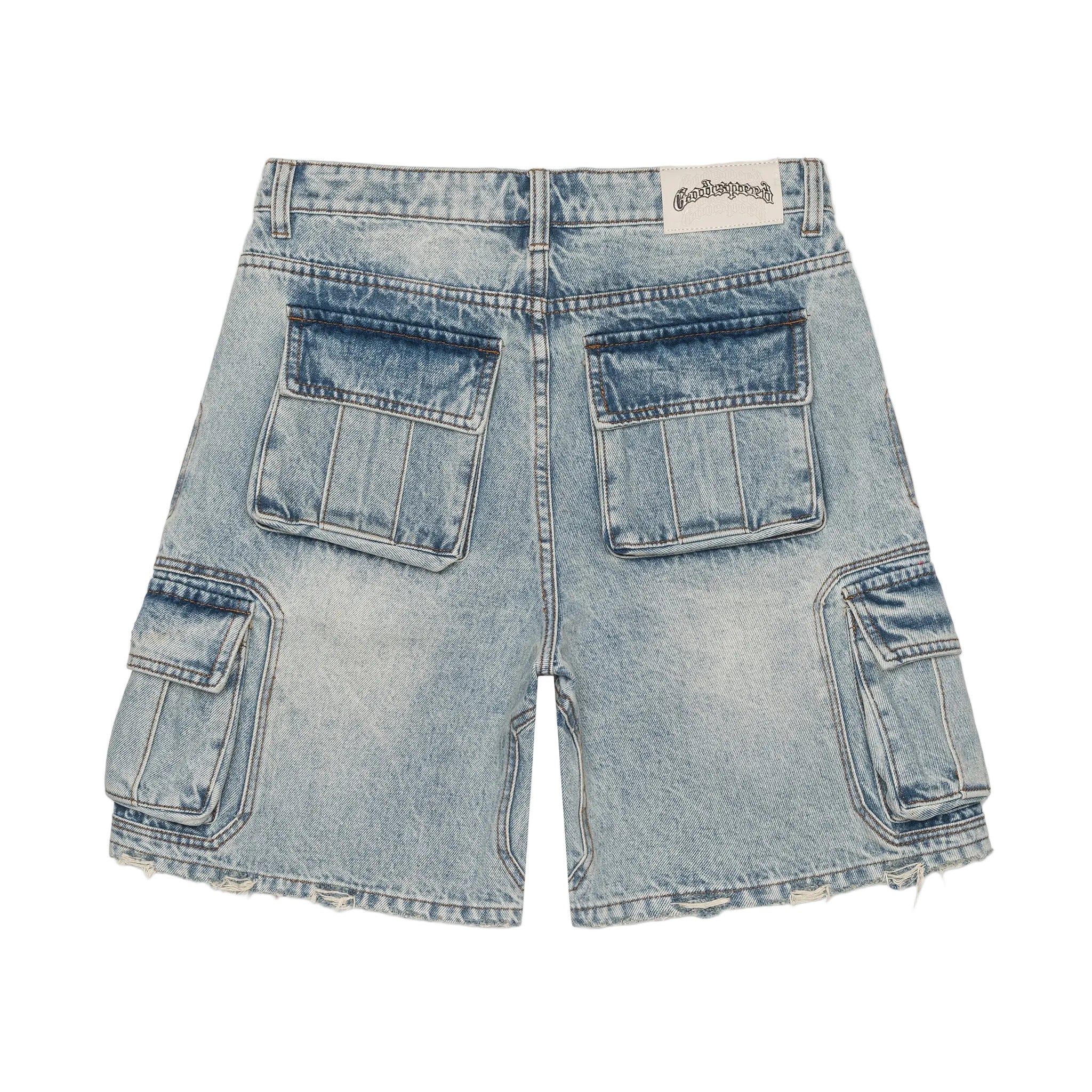 Godspeed Octagon Cargo Denim Shorts (Blue)