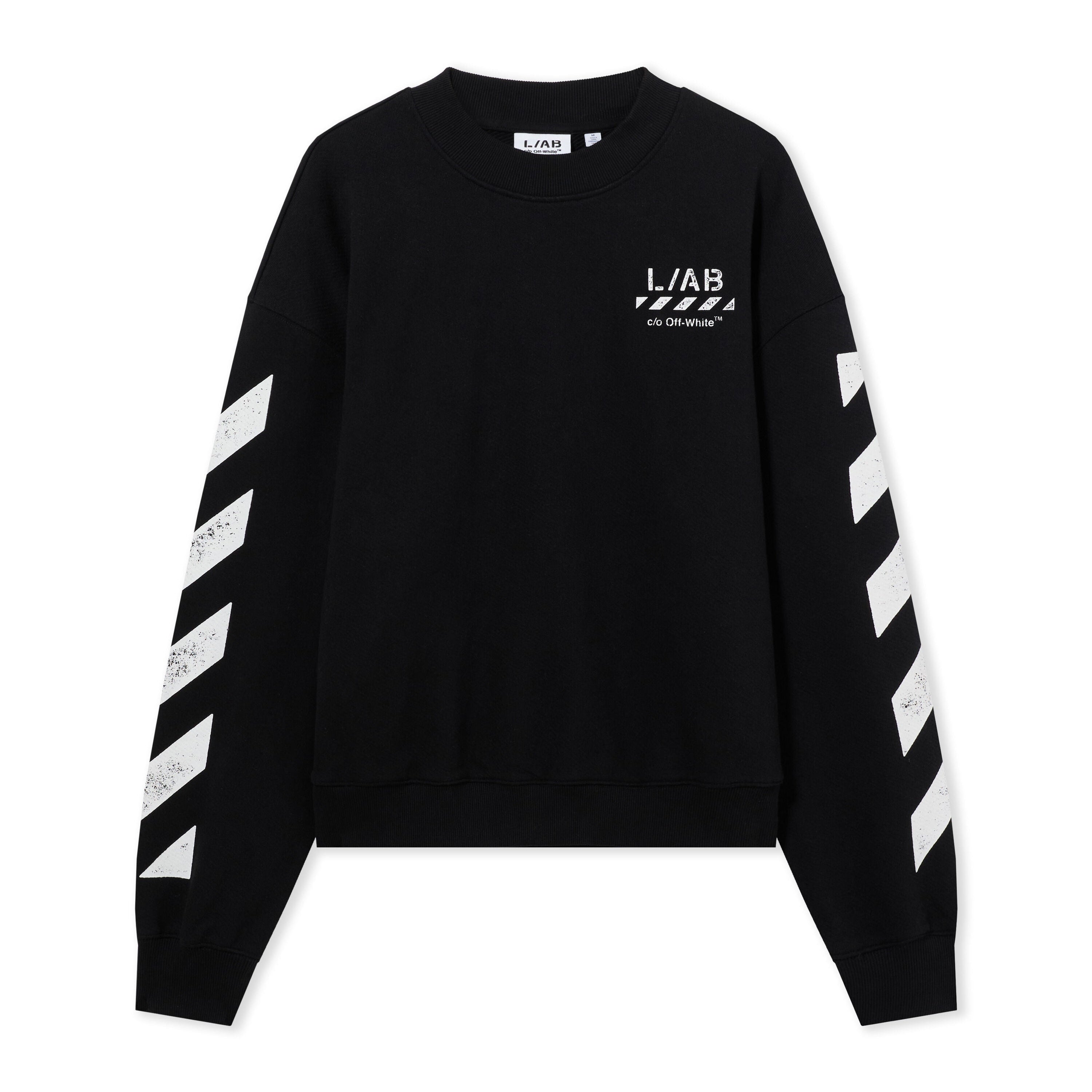 L/AB c/o Off-White Diagonal Crewneck Sweatshirt