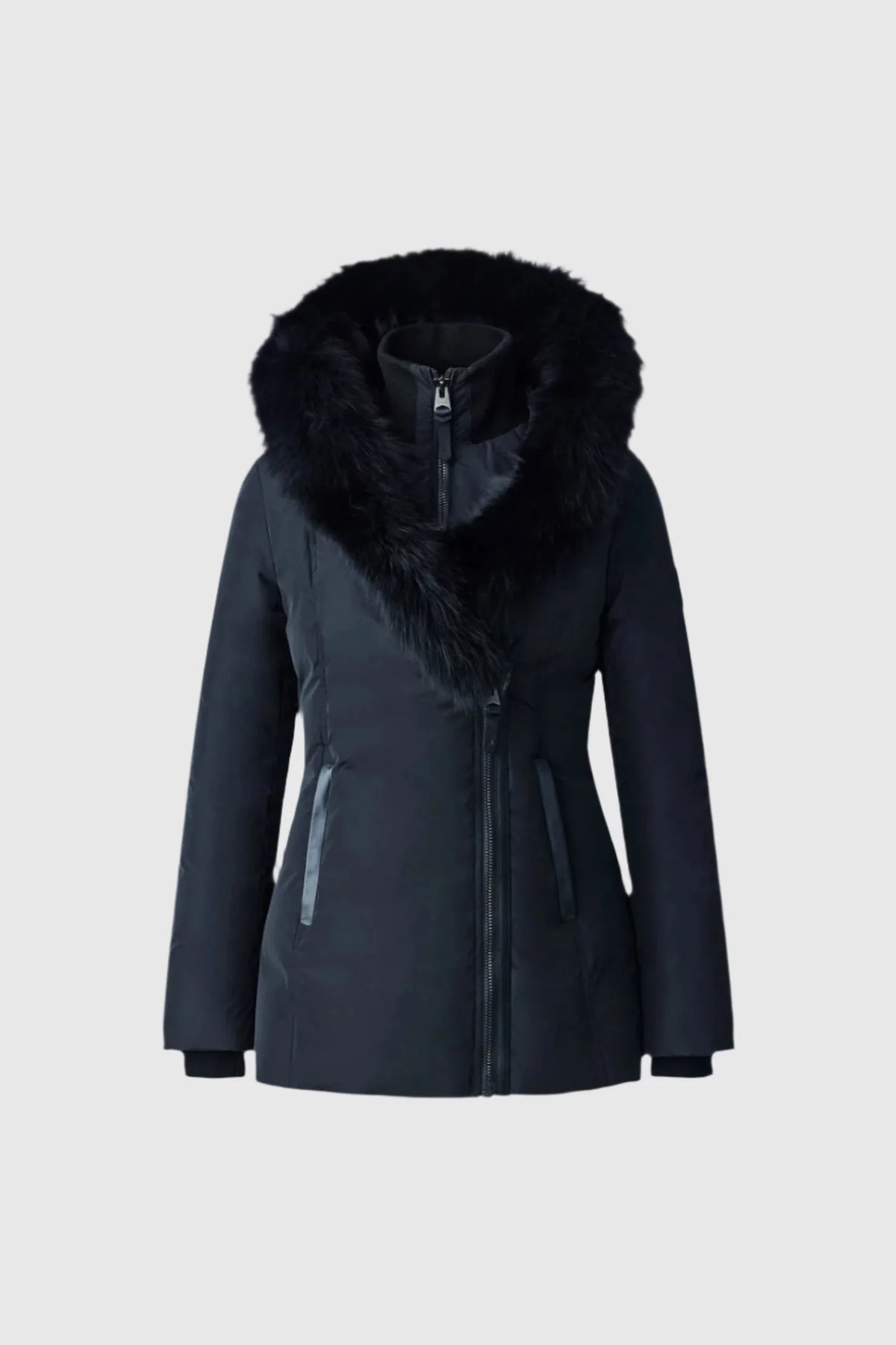 Mackage ADALI-BXZ Down coat with blue fox fur Signature Mackage Collar