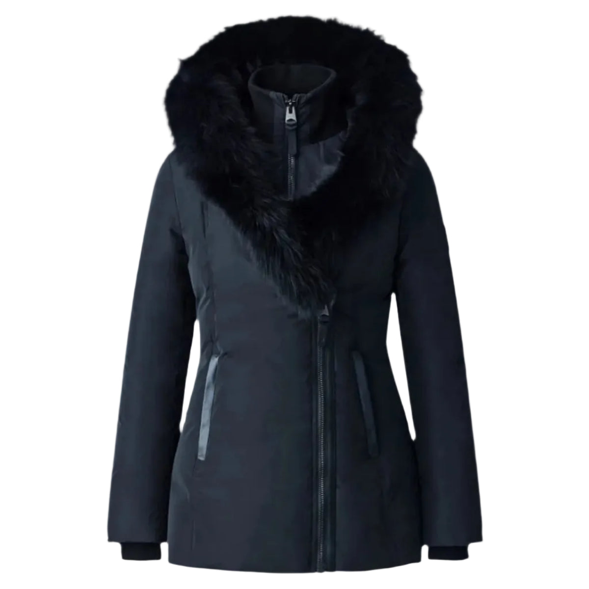 Mackage ADALI-BXZ Down coat with blue fox fur Signature Mackage Collar