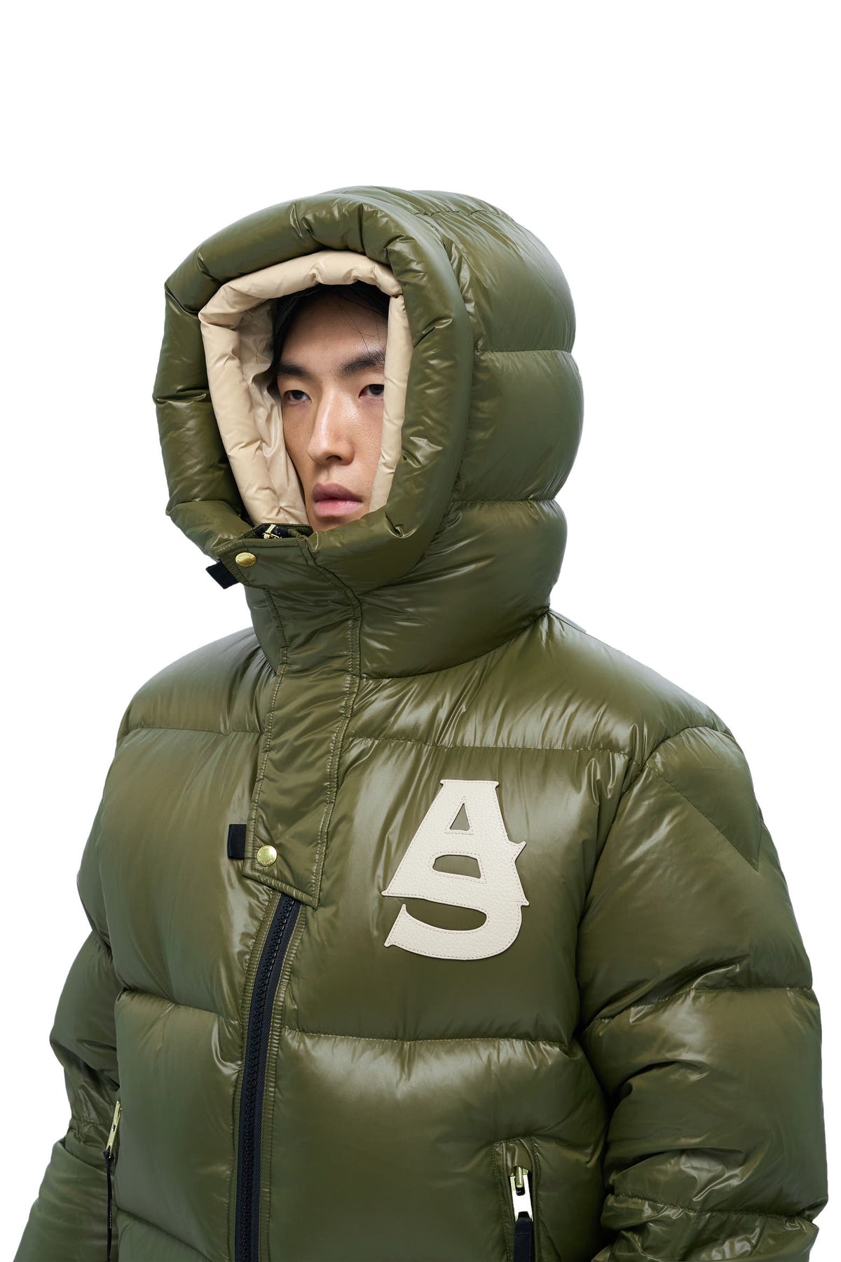 AlphaSytle Kudu Cozy Double Hood Puffer Jacket (Shiny)