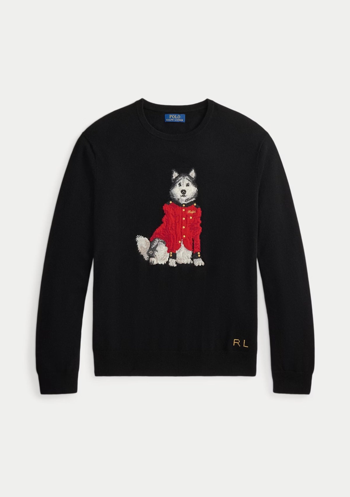 Polo Ralph Lauren Dog-Intarsia Cashmere Sweater