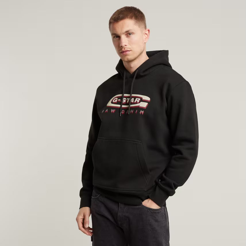 G-Star Multi Logo Loose Hooded Sweatshirt