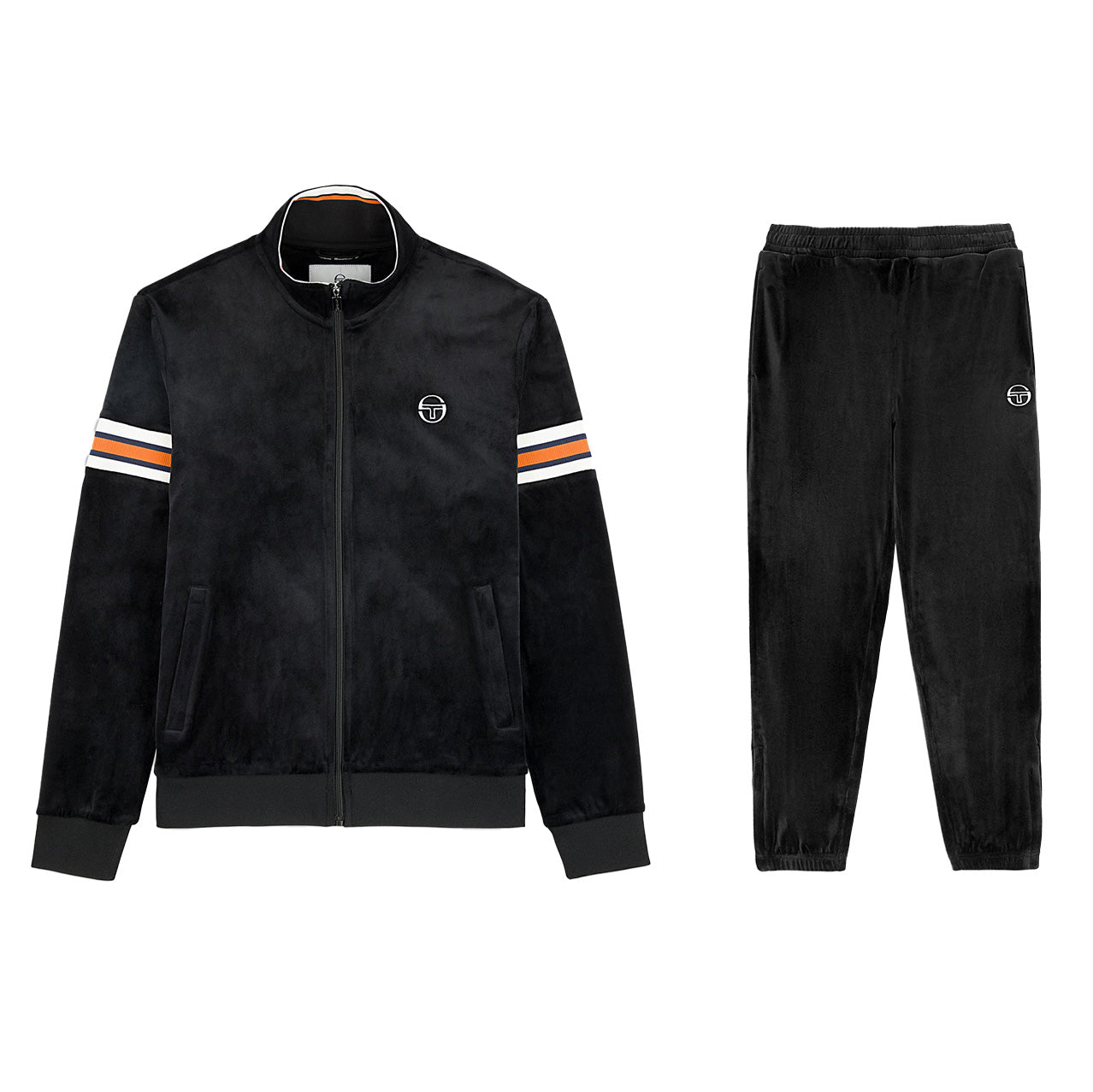 Sergio Tacchini Ostuni Velour Track Sweatsuit- Black Beauty