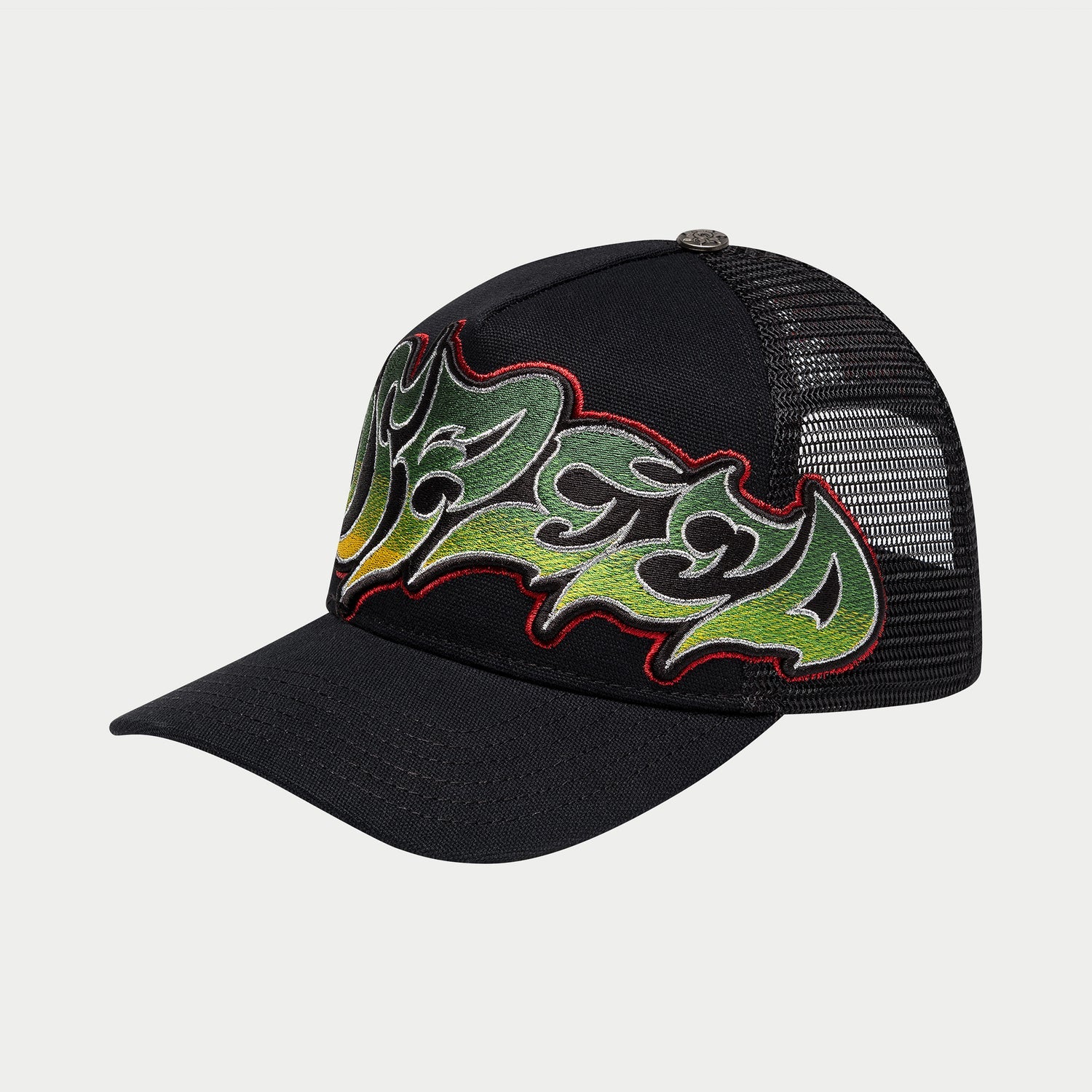 Godspeed GS Neo Trucker Hat (Black/Yellow/Red)
