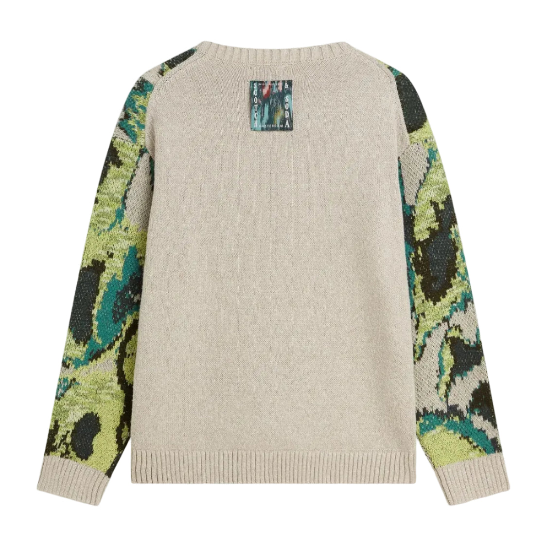 Scotch & Soda Watercolor Cotton-Linen Blend Loose-Fit Pullover
sweatshirt