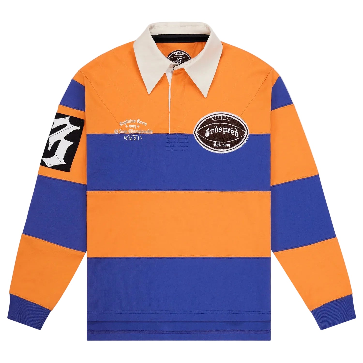 Godspeed Classic Field Rugby Shirt (Orange Blue) - Blue Jeans