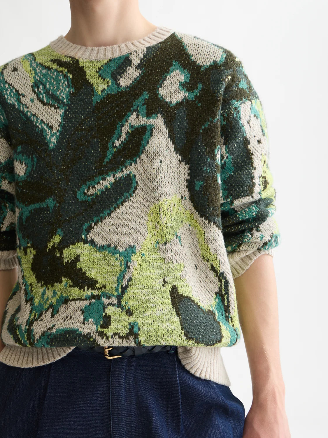 Scotch & Soda Watercolor Cotton-Linen Blend Loose-Fit Pullover
sweatshirt