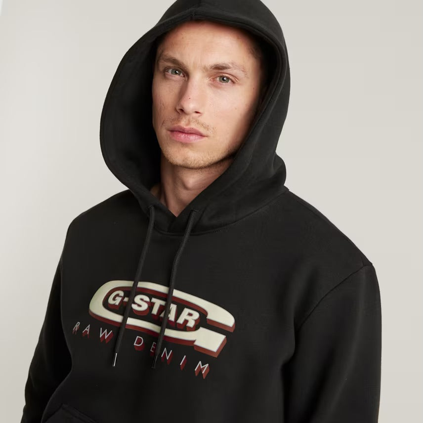 G-Star Multi Logo Loose Hooded Sweatshirt