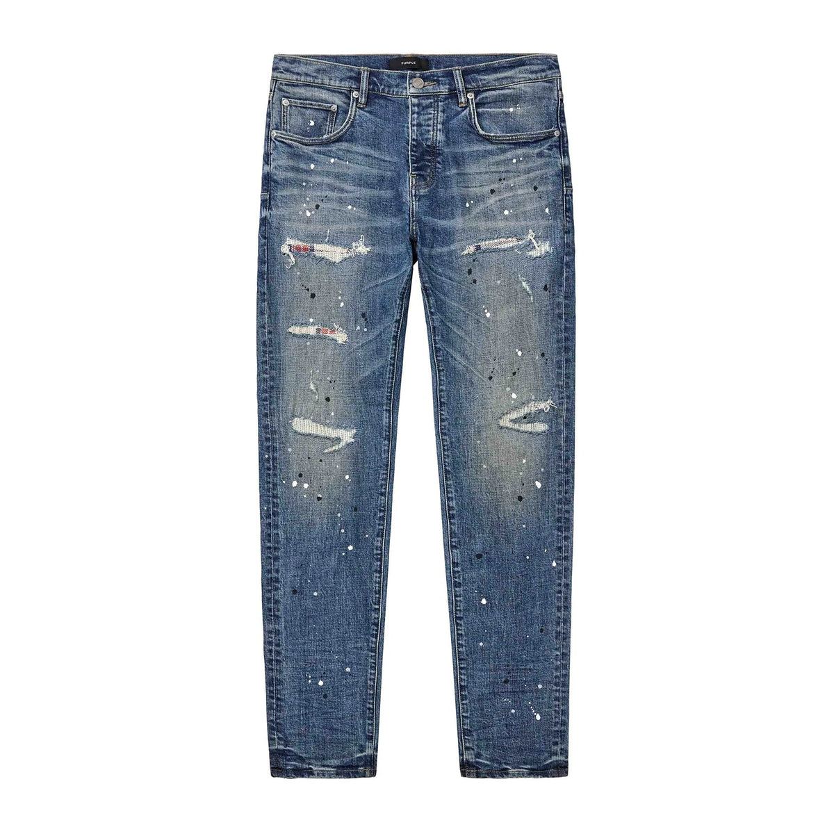 Purple Brand P001 Plaid Paint Repair Jeans
