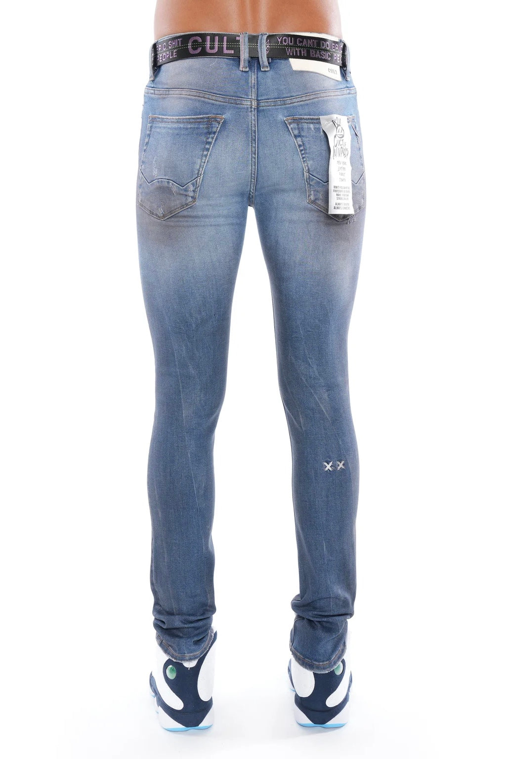 Cult Of Individuality Punk Super Skinny Belted Jeans