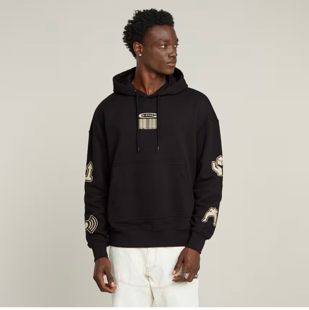G-Star Raw Multi Logo Loose Hooded Sweatshirt