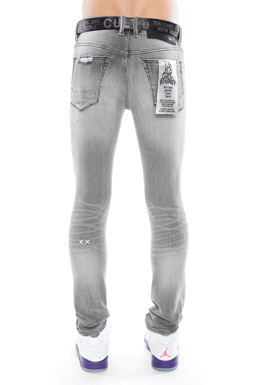 Cult Of Individuality Punk Super Skinny Belted Stretch Jeans