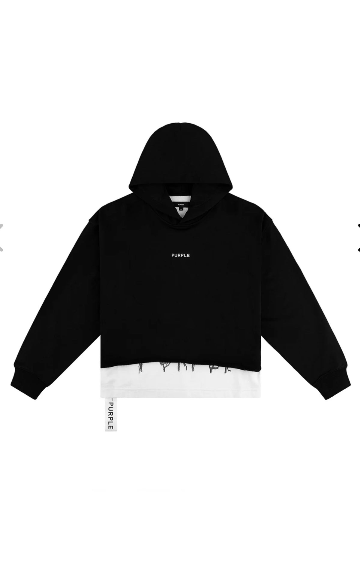Purple Brand Double Layer Hoodie Black Beauty