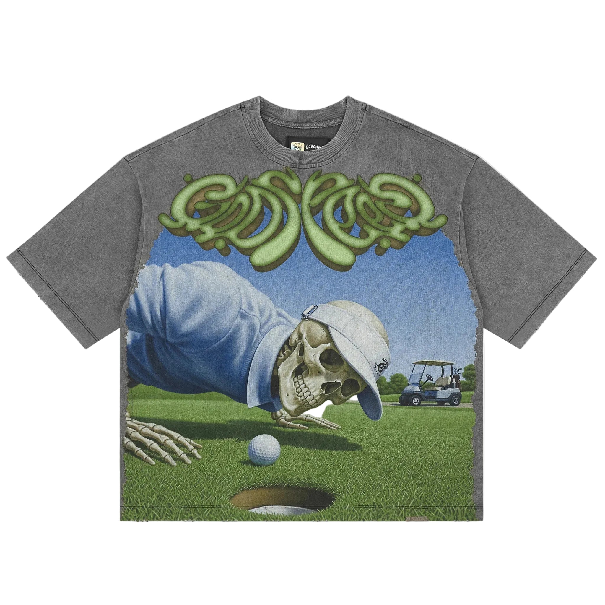 Godspeed Green Reaper T-Shirt (Grey Wash)