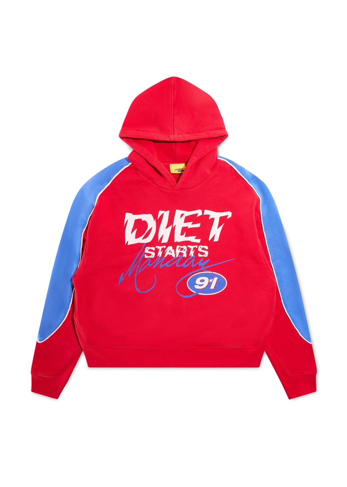 DSM Panel Hoodie (Red/Washed Blue)