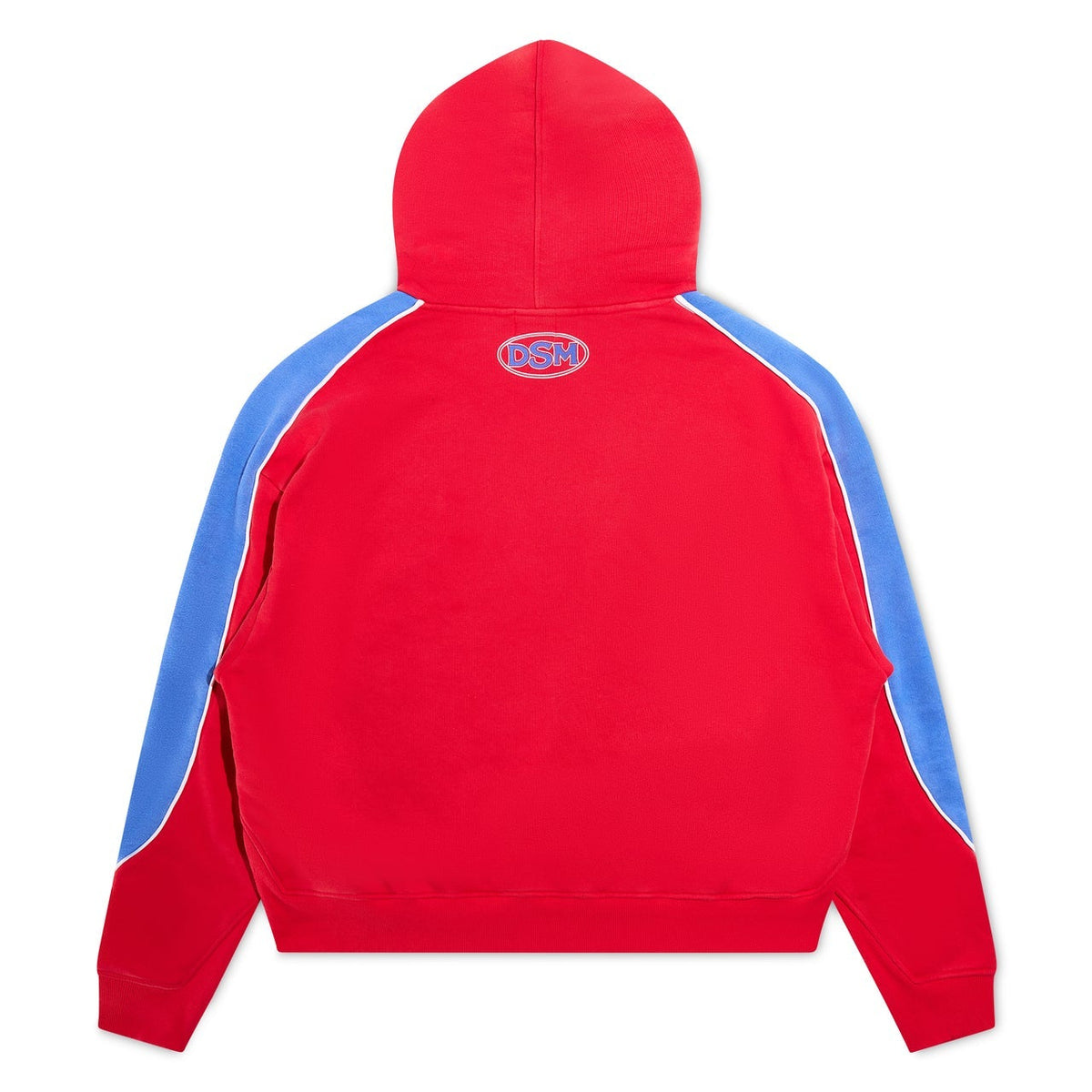 DSM Panel Hoodie (Red/Washed Blue)