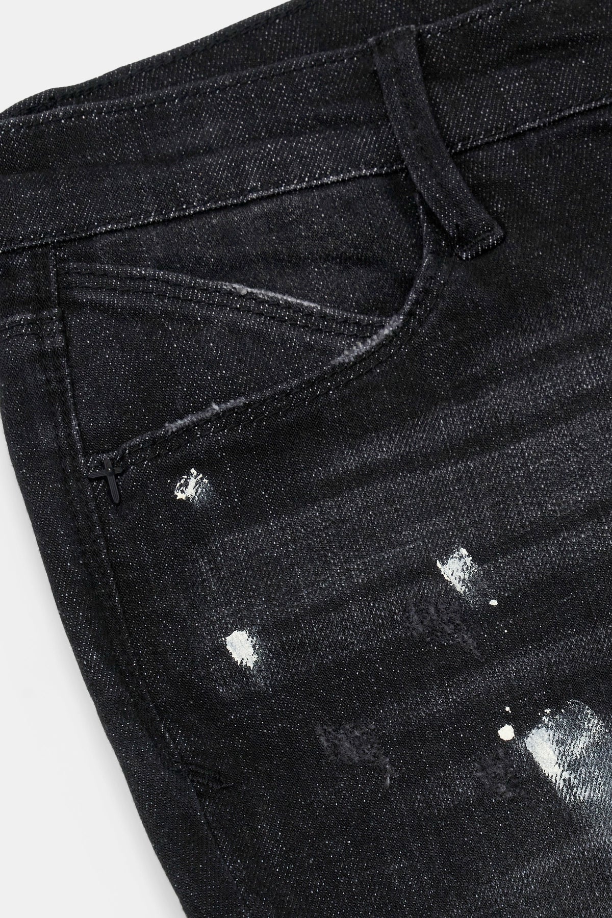 RTA Clayton Skinny Jean | Distressed Charcoal Paint