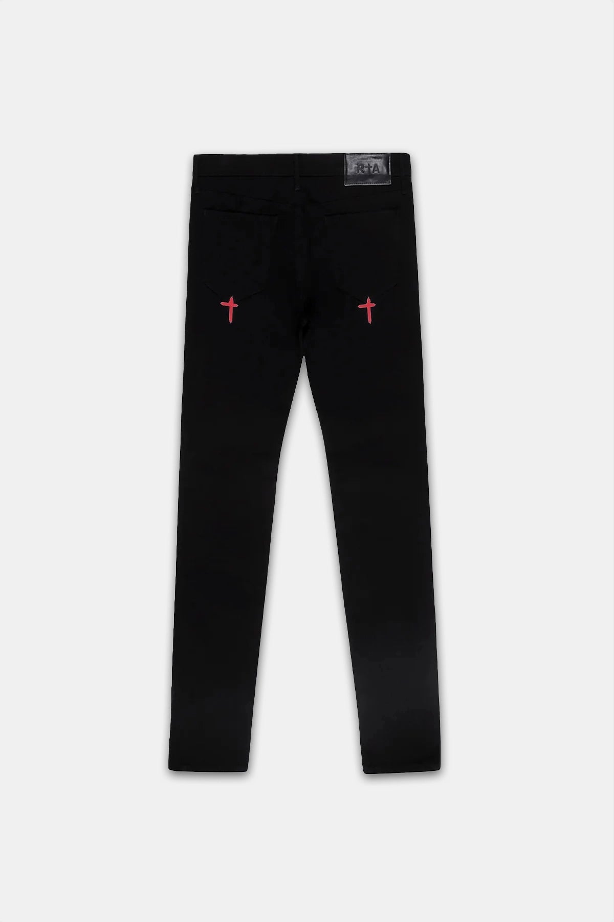 RTA Bryant Skinny Jean | Black Red Rest In Peace