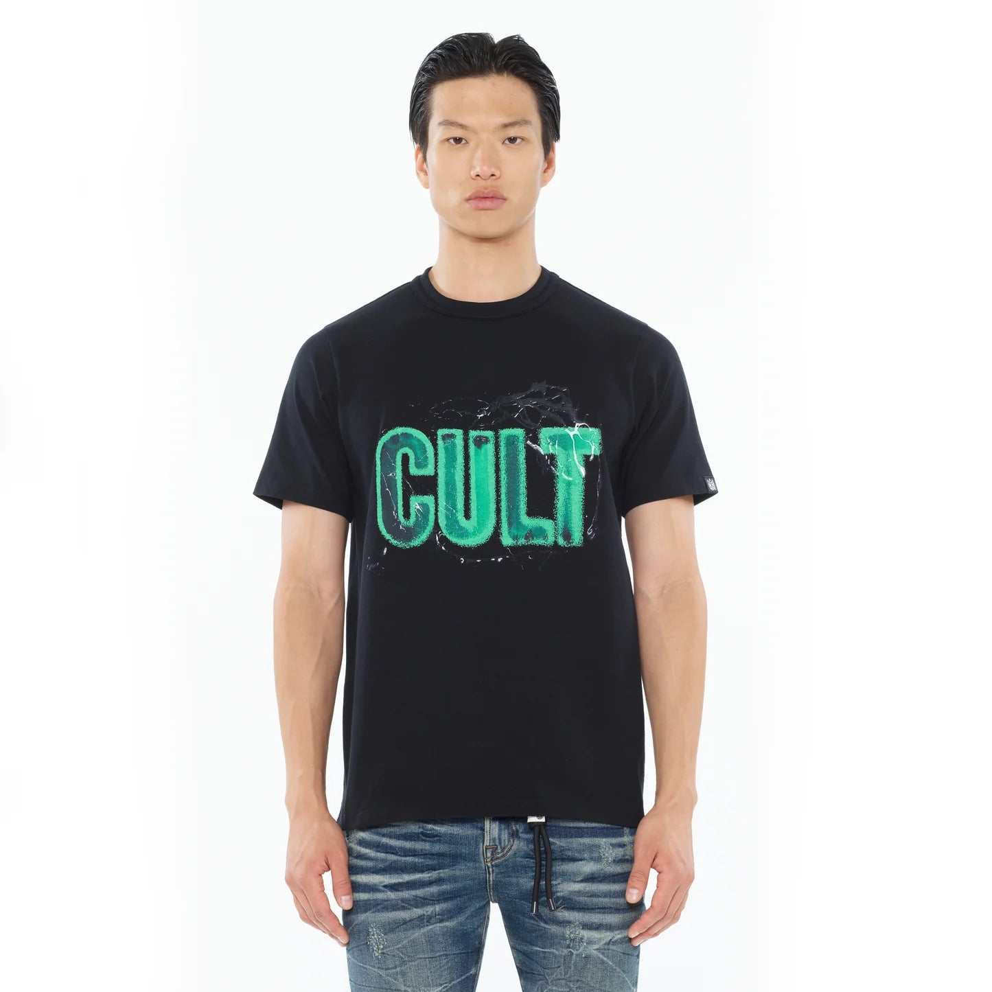 Cult Of Individuality Short Sleeve Crew Neck Tee "Glow In The Dark Logo"