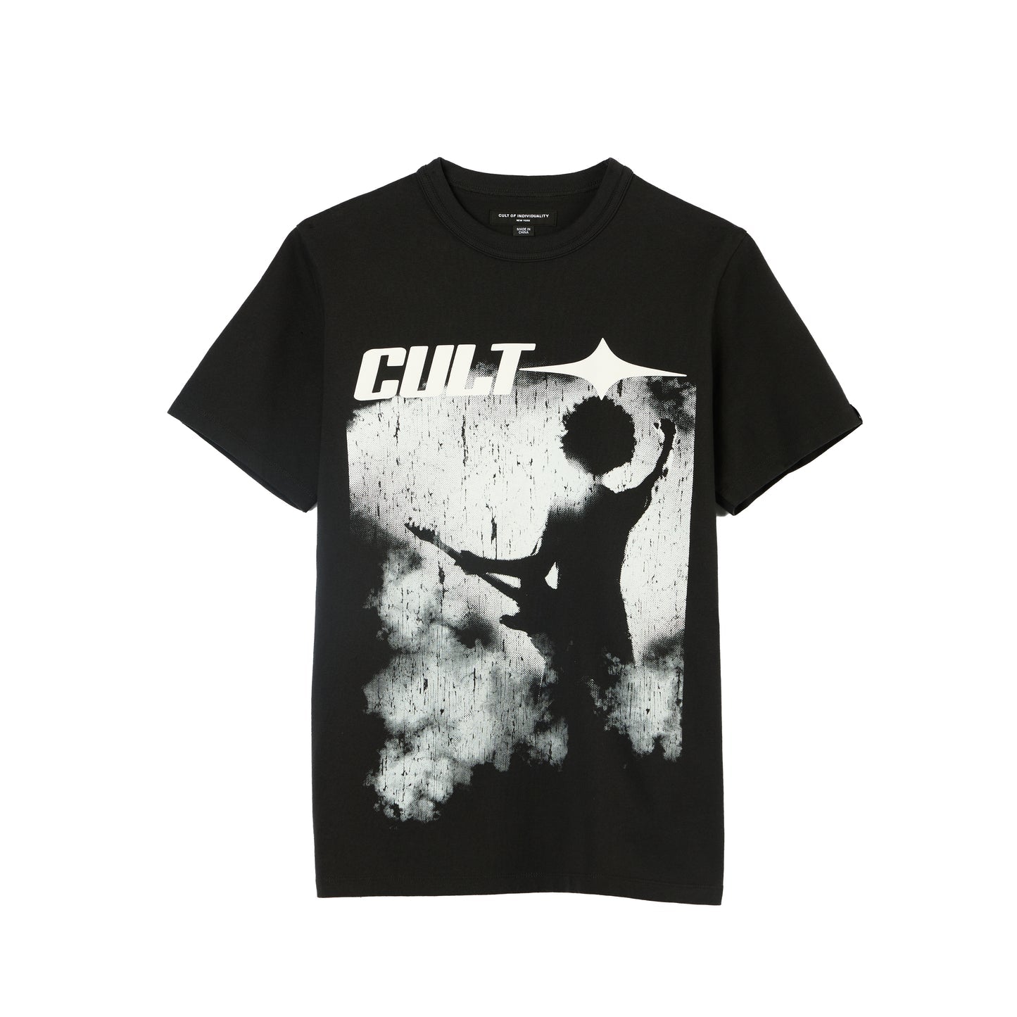 Cult Of Individuality Heavyweight Short Sleeve Crew Neck Tee "More Than Music" in Steel