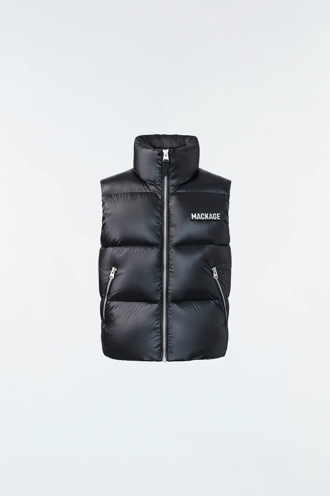 Mackage Kane Lustrous Light Down Vest With Funnel Collar