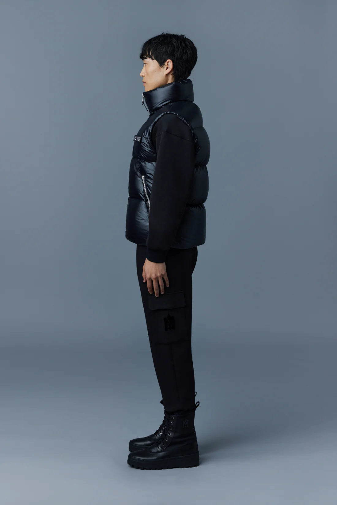 Mackage Kane Lustrous Light Down Vest With Funnel Collar