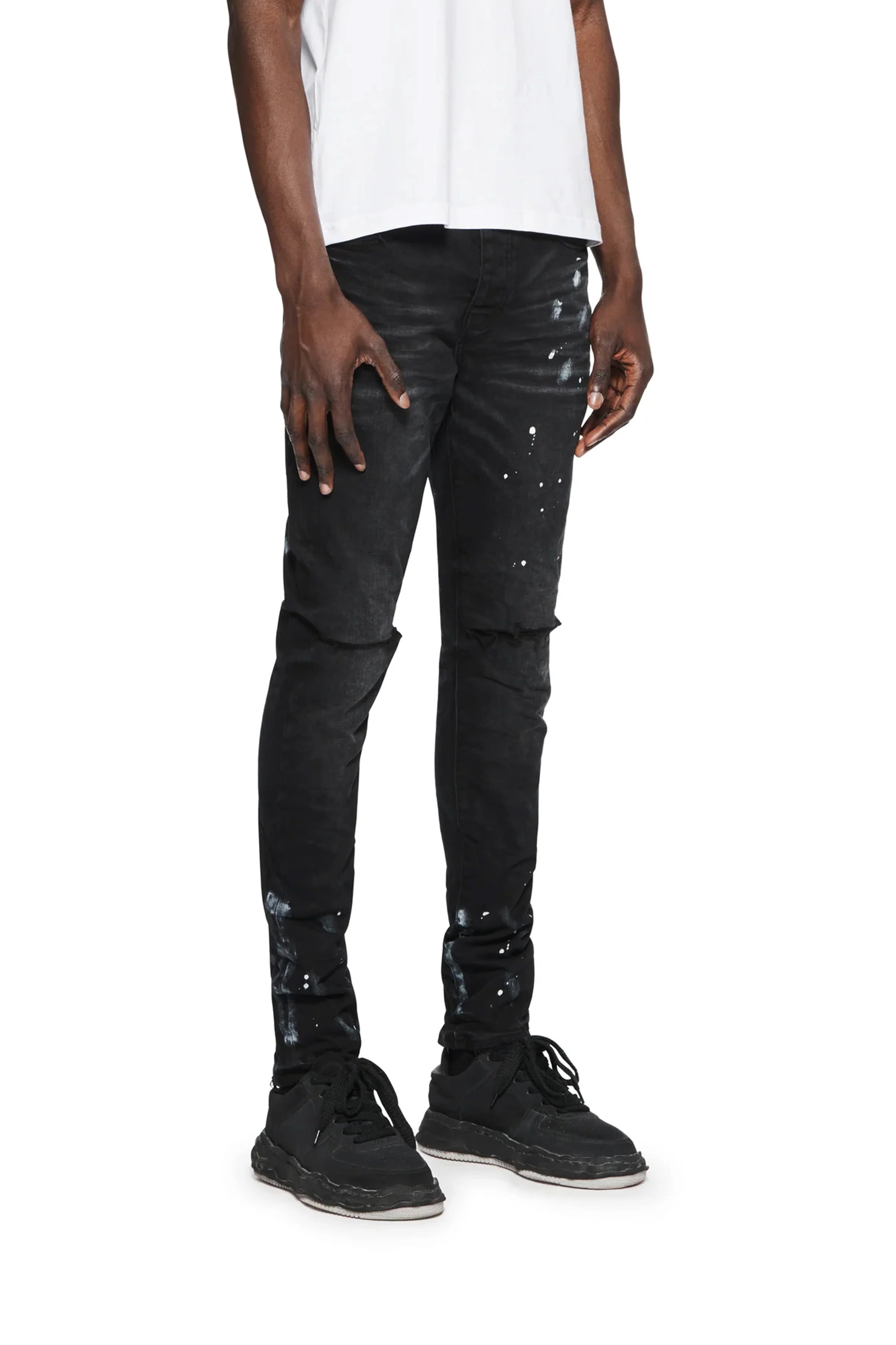 Purple Brand P001 Black Resin Knee Slit