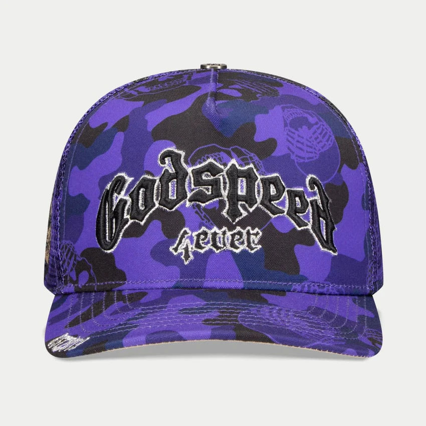 Godspeed Forever Camo Trucker Hat (Grape)