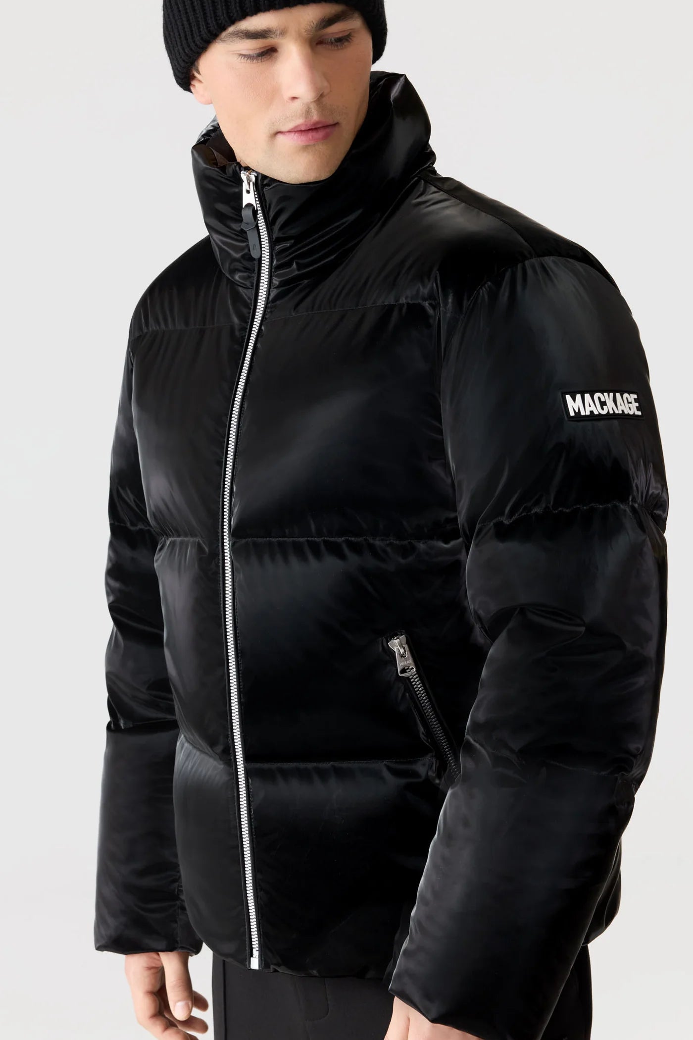 Mackage KENT-GLO High-Gloss Hooded Down Jacket