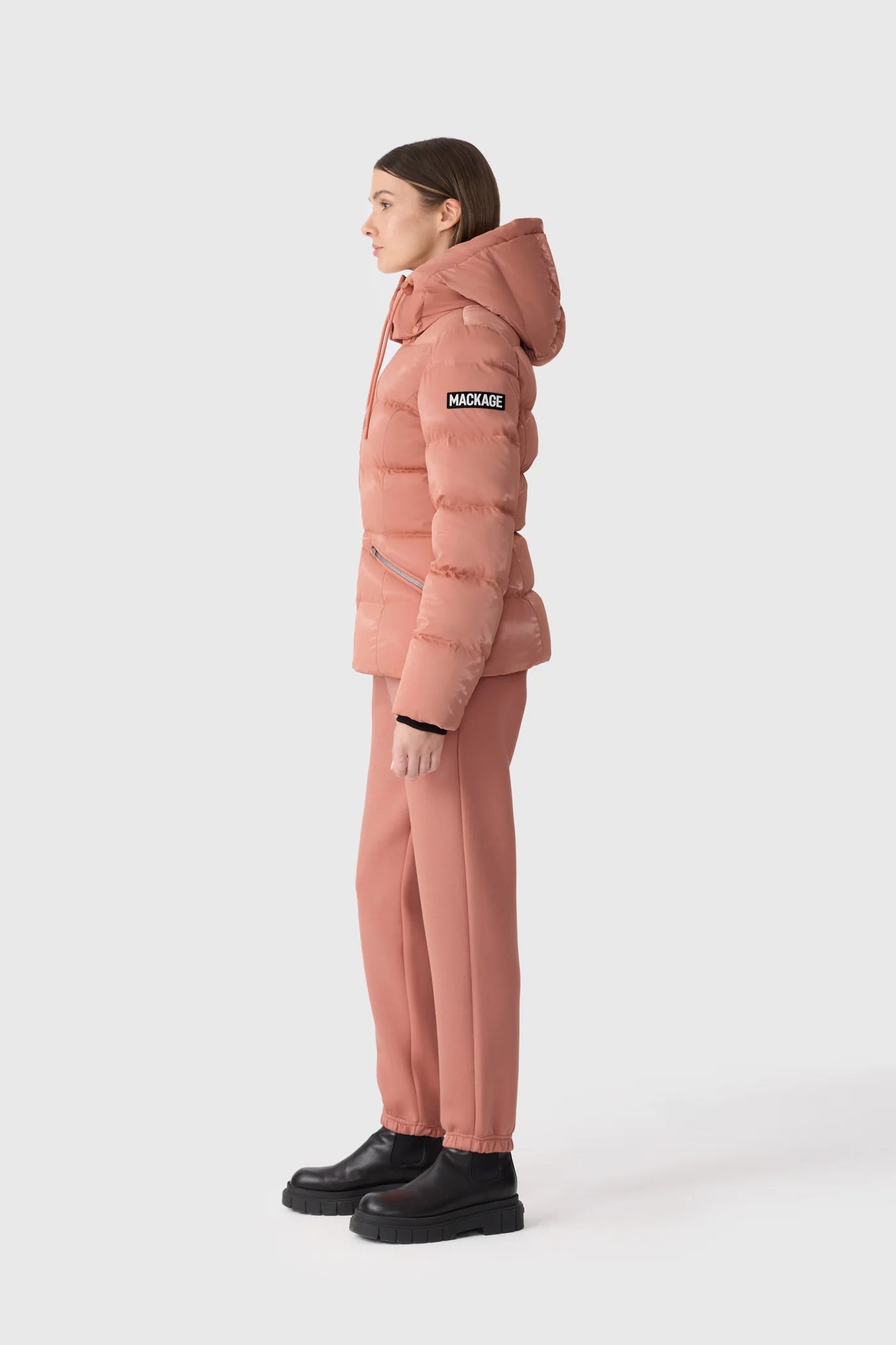Mackage MADALYN-GLO High-Gloss Down Jacket With Removable Hood