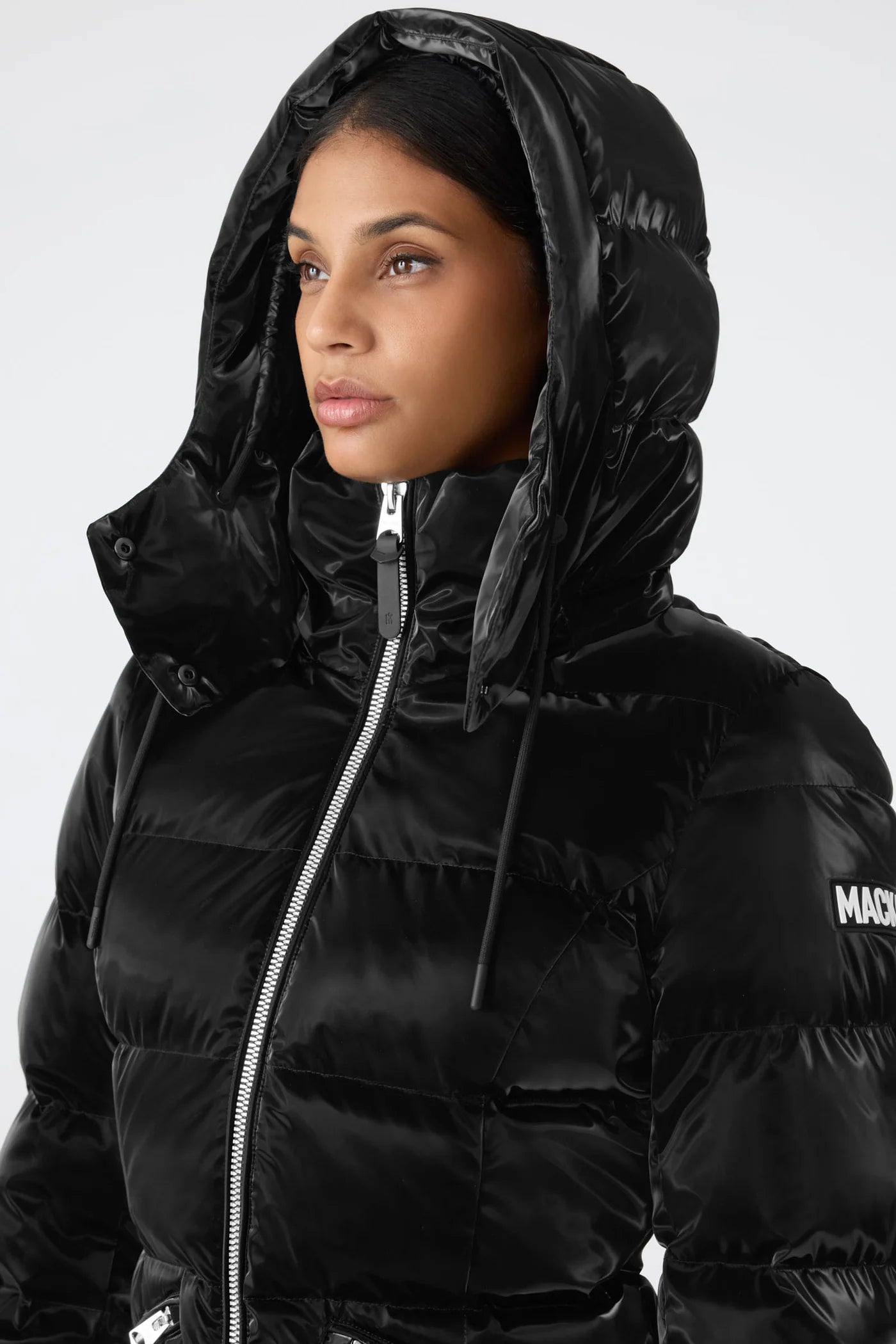 Mackage MADALYN-GLO High-Gloss Down Jacket With Removable Hood