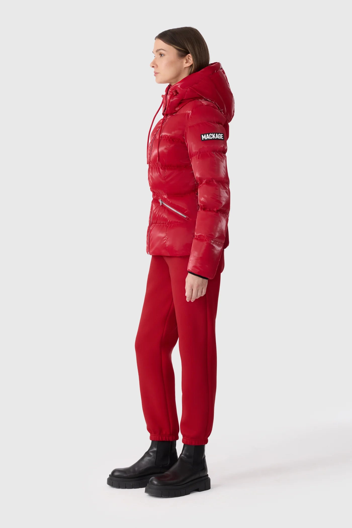 Mackage MADALYN-GLO High-Gloss Down Jacket With Removable Hood