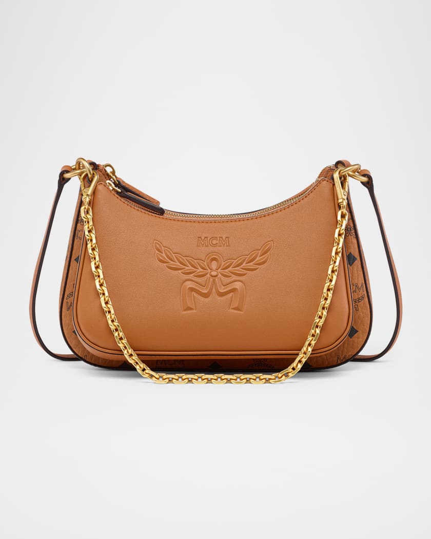 MCM Aren Small Visetos Zip Shoulder Bag