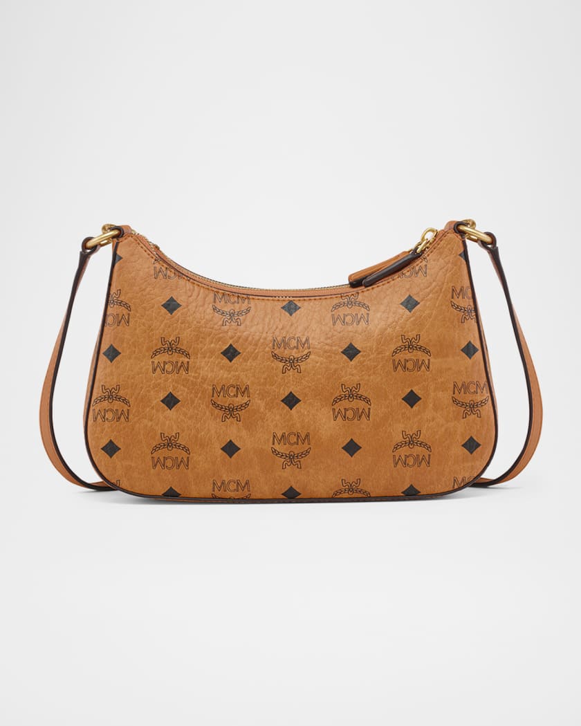 MCM Aren Small Visetos Zip Shoulder Bag