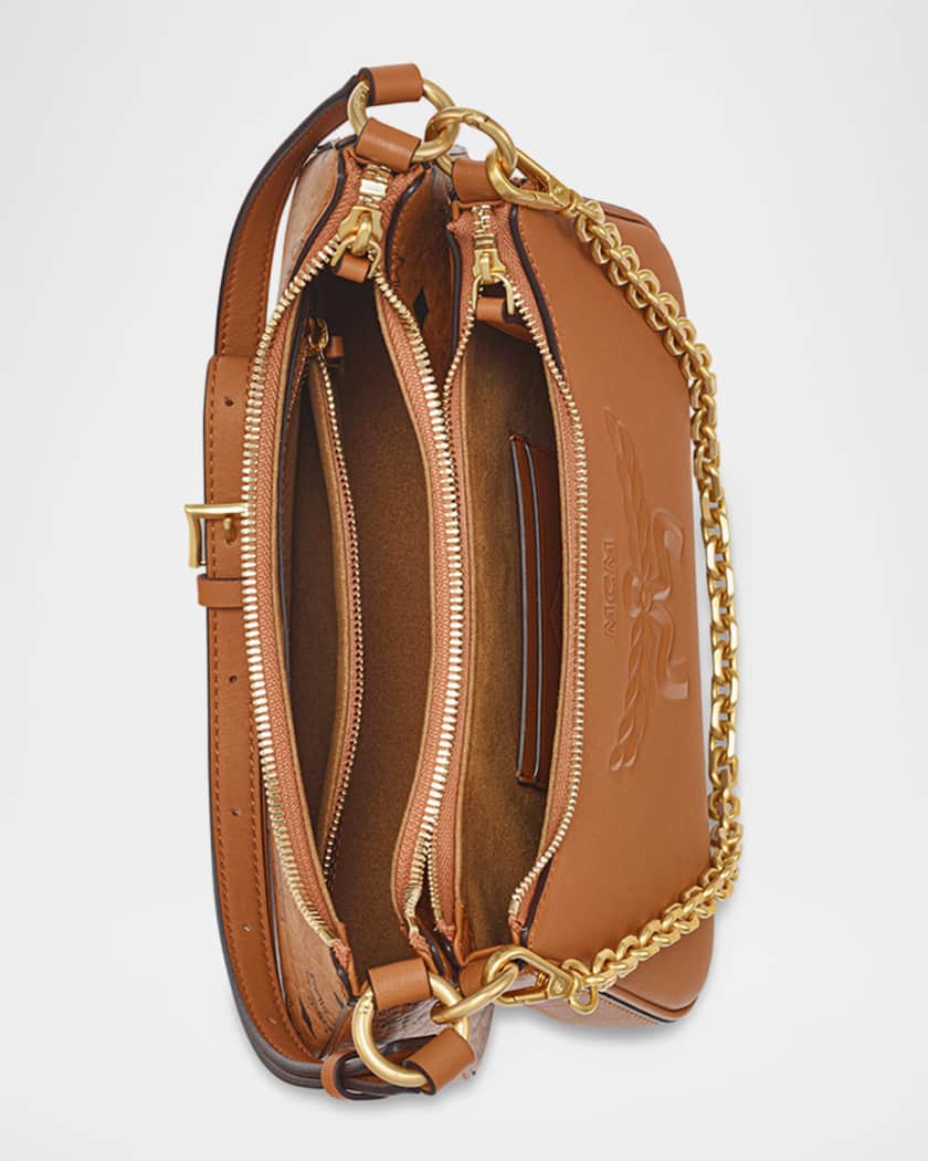 MCM Aren Small Visetos Zip Shoulder Bag