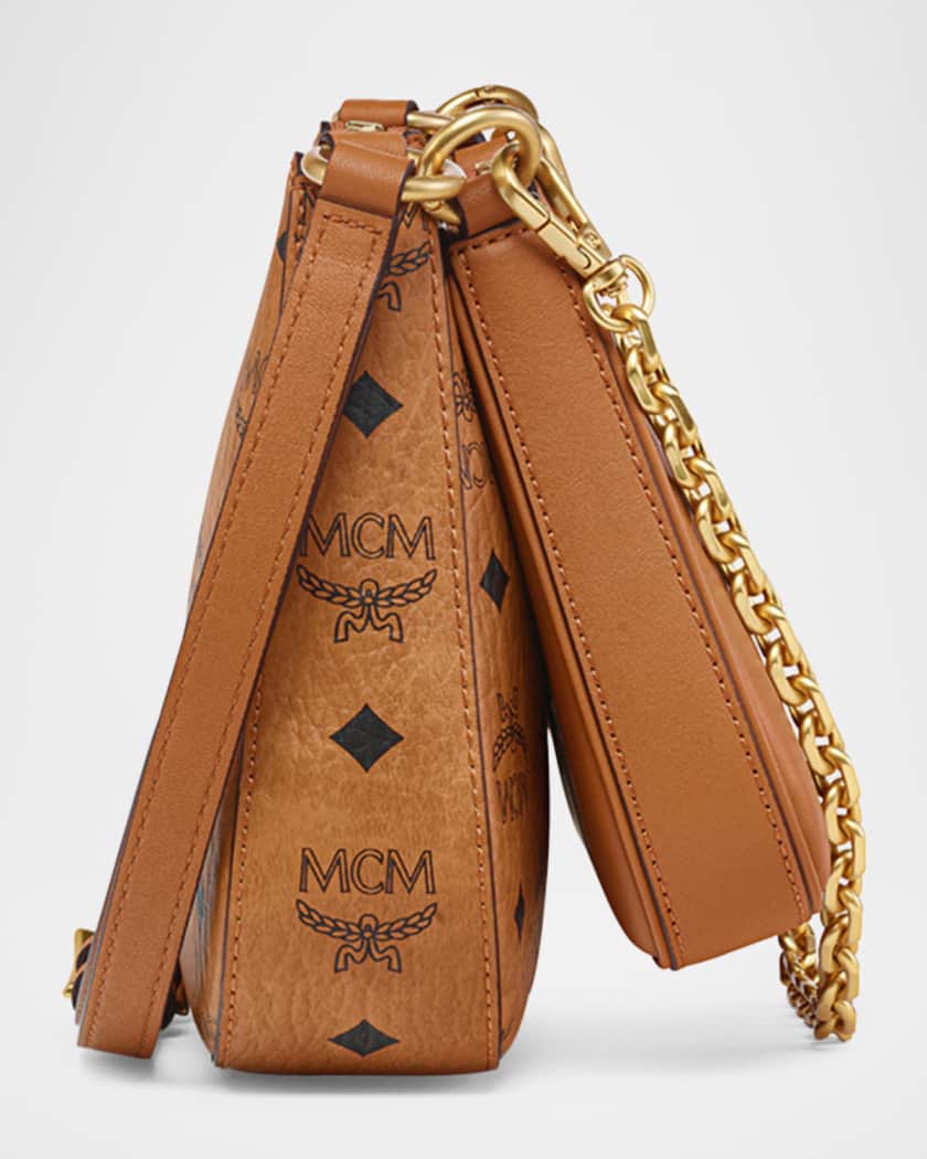 MCM Aren Small Visetos Zip Shoulder Bag