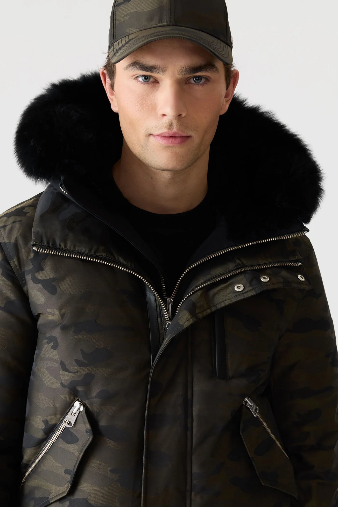Mackage DIXON-JCZ 2-in-1 Camo Down Bomber With Shearling-Lined Hood