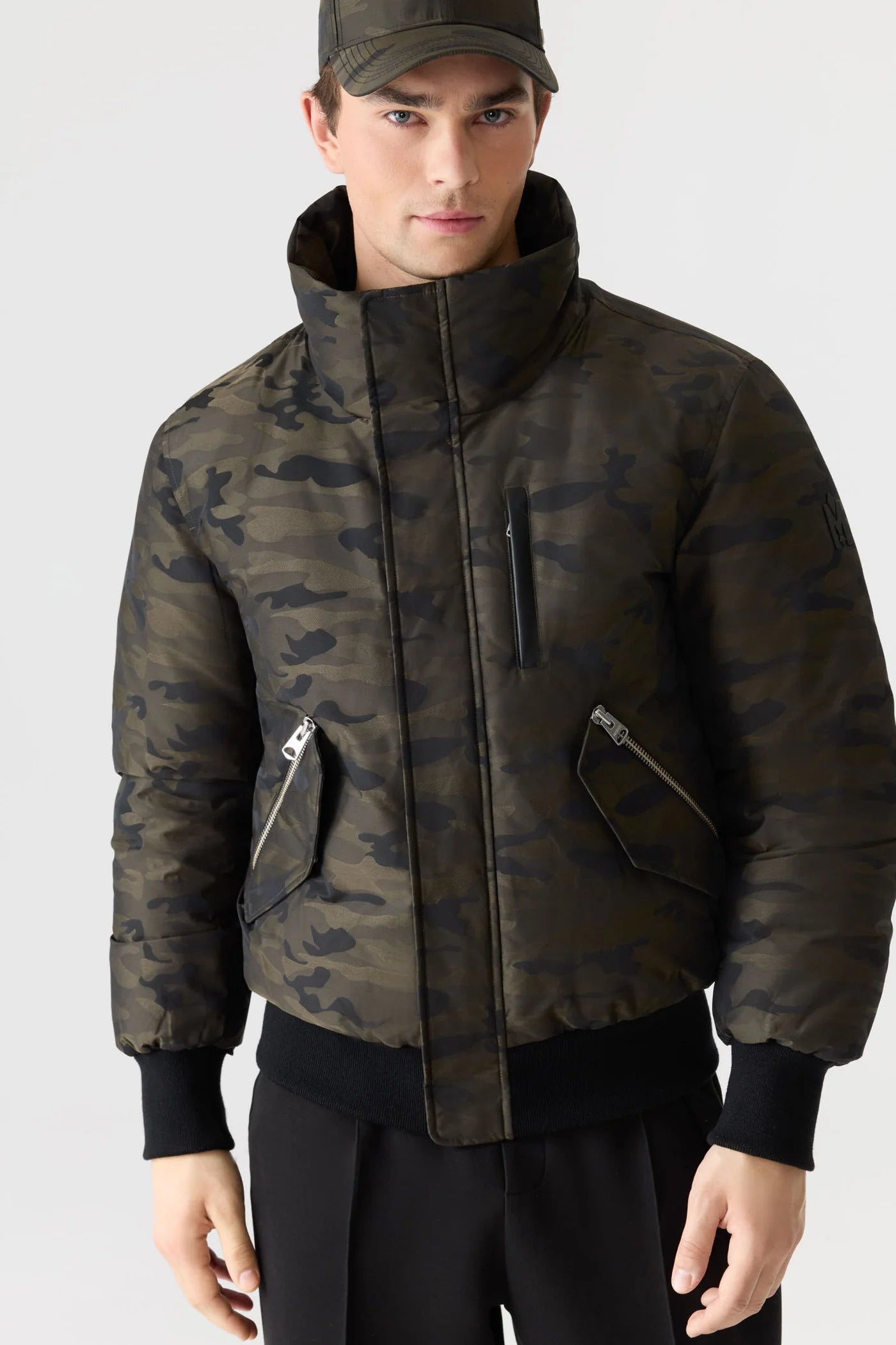 Mackage DIXON-JCZ 2-in-1 Camo Down Bomber With Shearling-Lined Hood