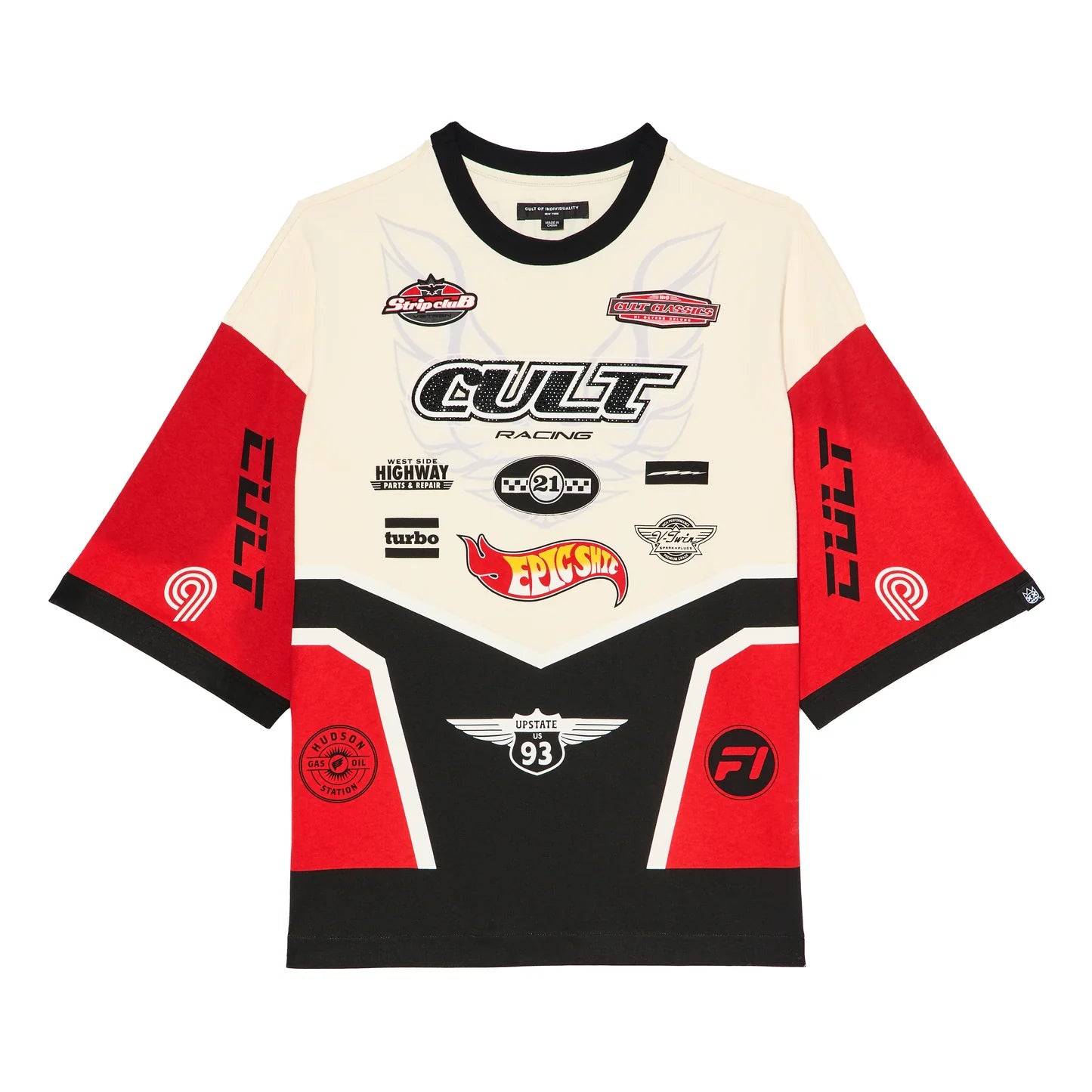 CULT OF INDIVIDUALITY Oversized Short Sleeve Crewneck Tee”Racer”