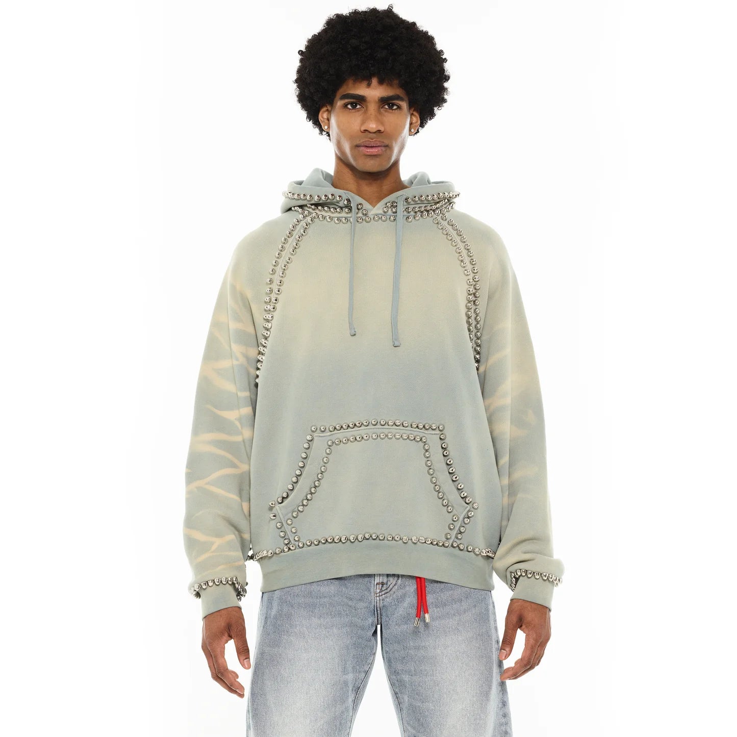 Cult Of Individuality Pullover Novelty Hoody in Smog