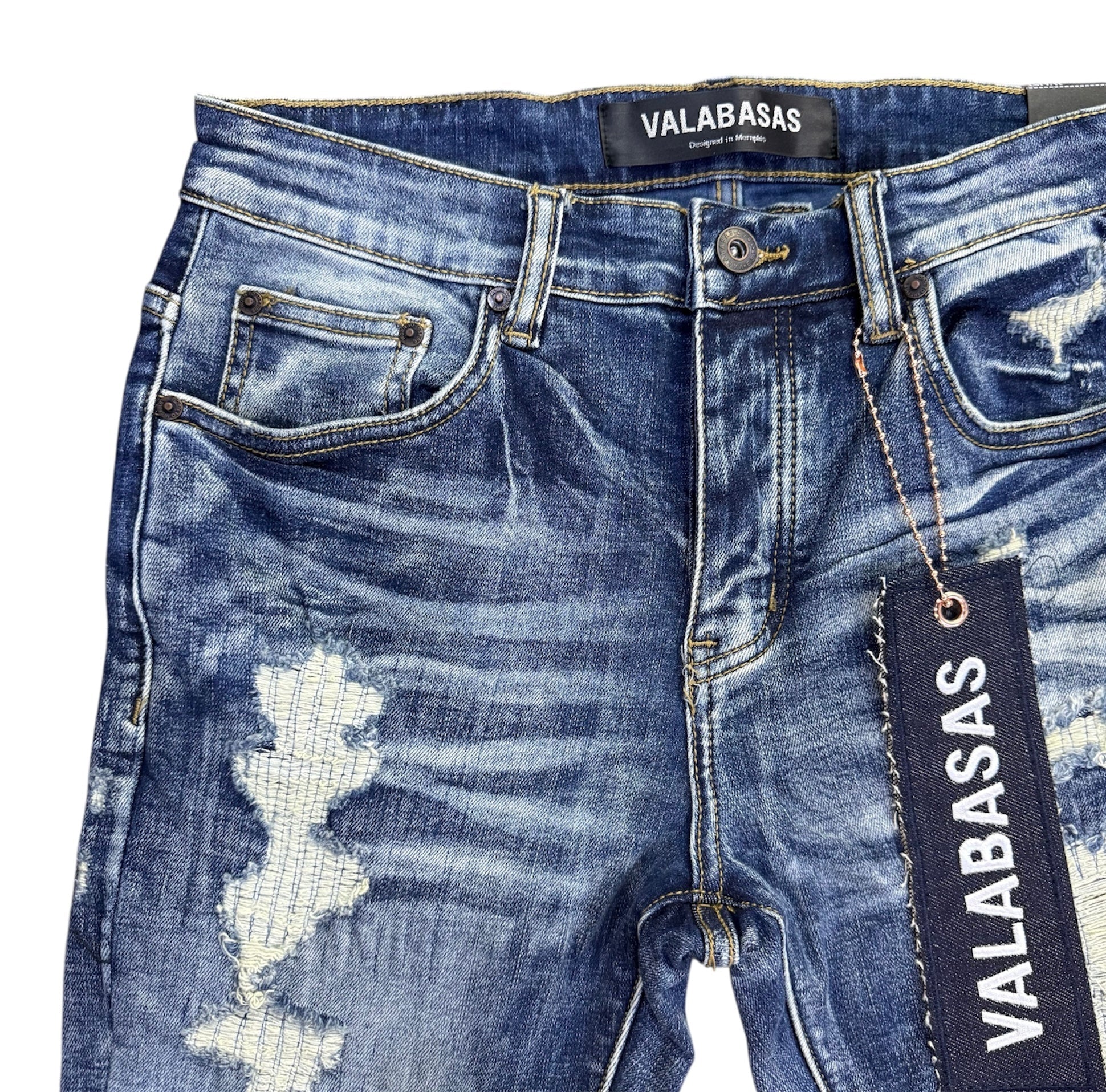 Valabasas “Tearaway” Dark Blue Wash Jeans