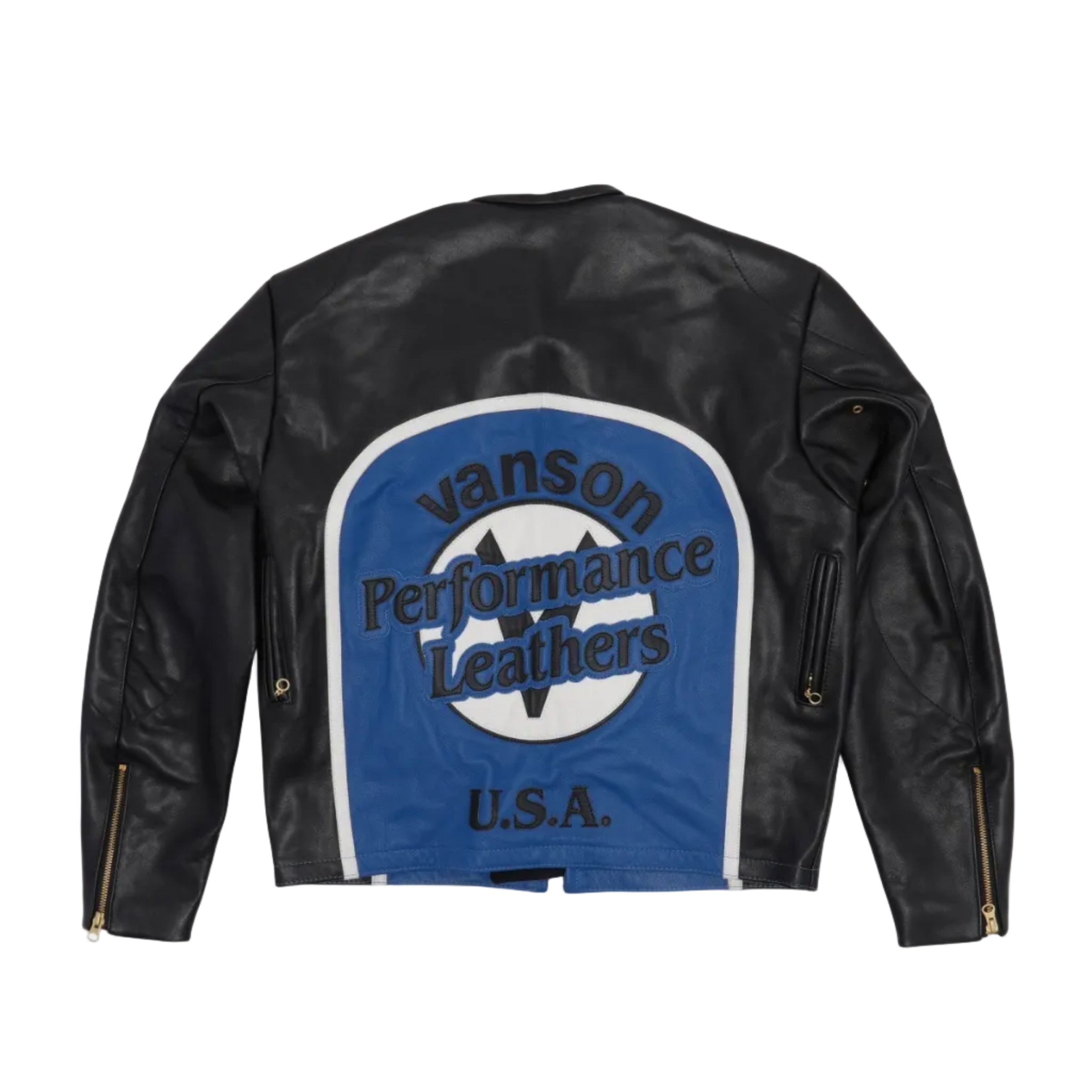 Vanson Men’s Performance Leather Jacket - Blue Jeans