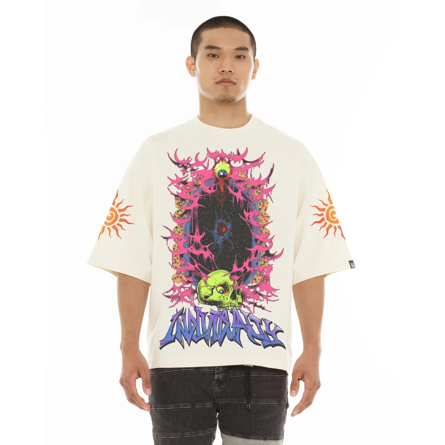 Cult Of Individuality Oversized Short Sleeve Crew Neck Tee "Along The Game A Spider”