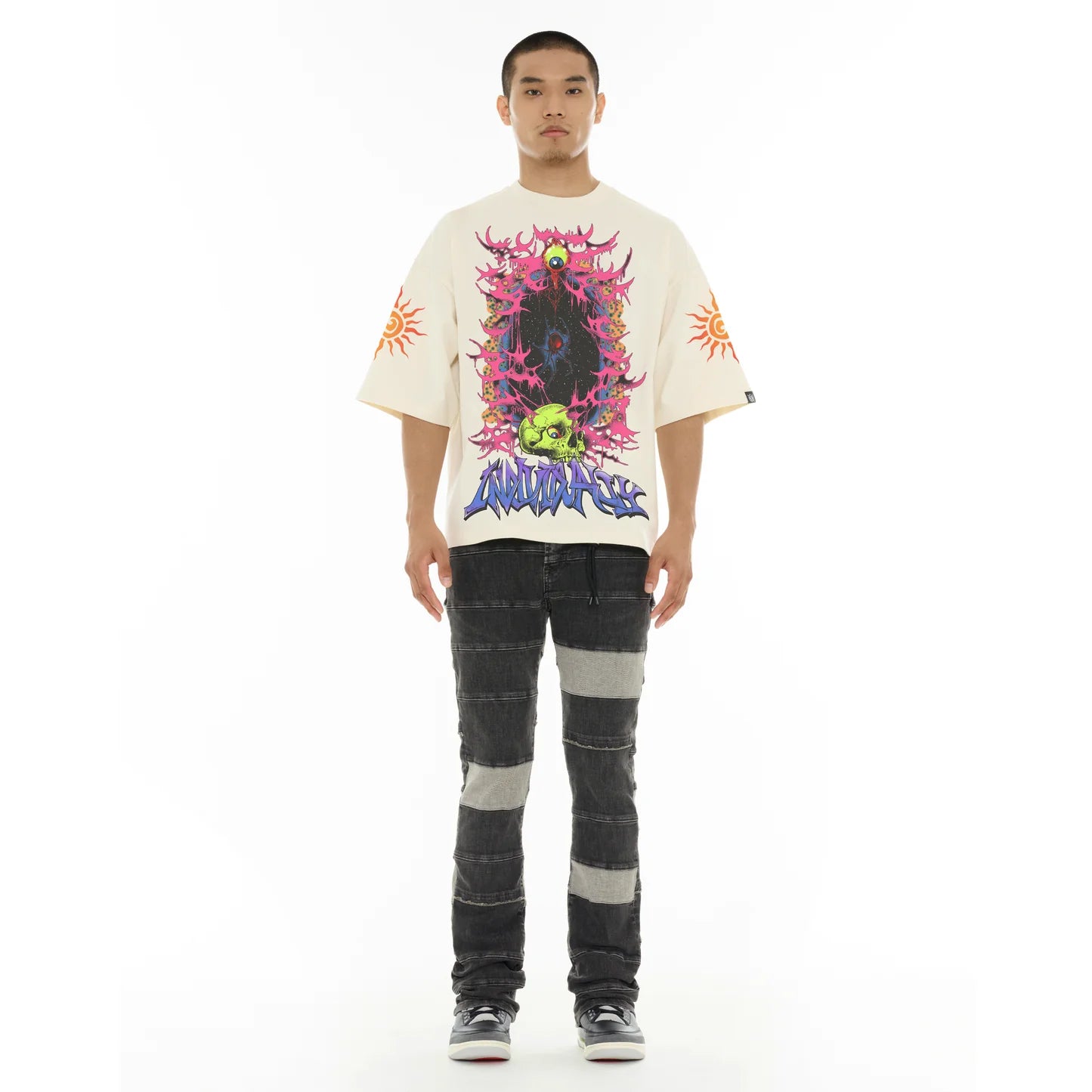 Cult Of Individuality Oversized Short Sleeve Crew Neck Tee "Along The Game A Spider”