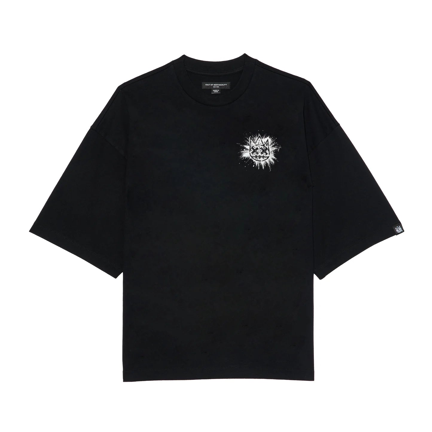 Cult Of Individuality Oversized Short Sleeve Crew Neck Tee "Splatter Logo”