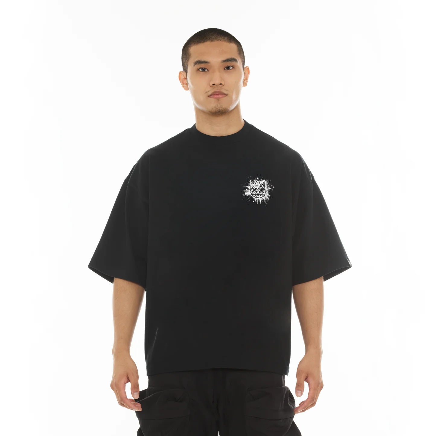 Cult Of Individuality Oversized Short Sleeve Crew Neck Tee "Splatter Logo”