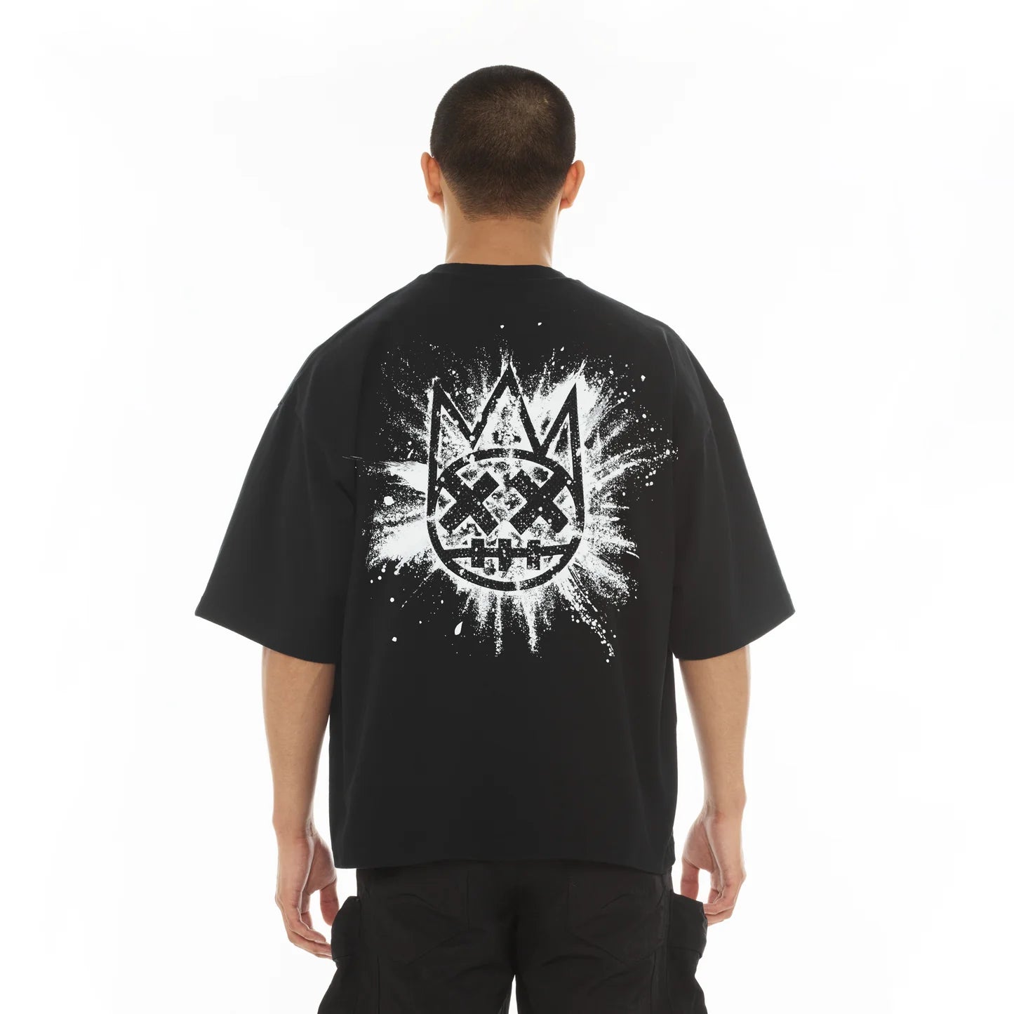 Cult Of Individuality Oversized Short Sleeve Crew Neck Tee "Splatter Logo”
